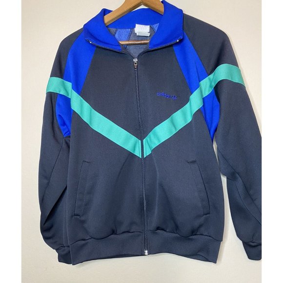 adidas Other - Vintage 80s ADIDAS Trefoil Track Jacket Aqua Blue Size Medum